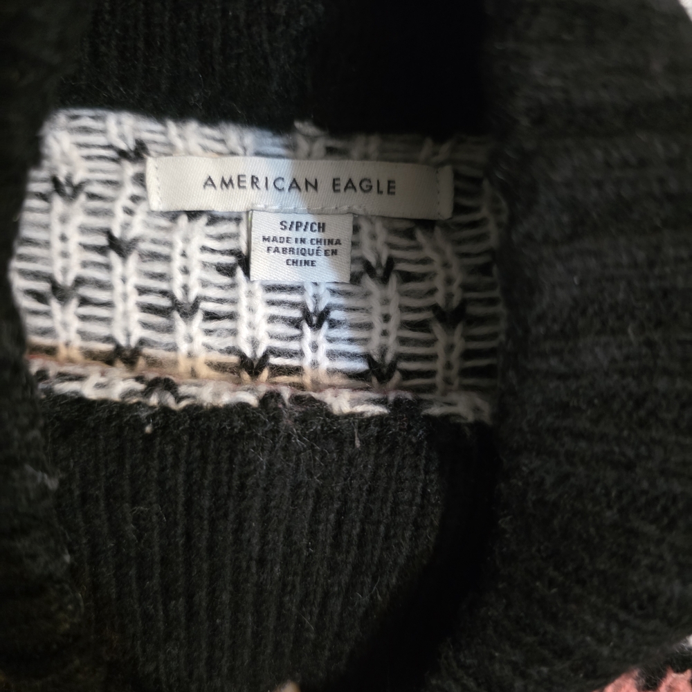 American Eagle Outfitters Black Multicolor Turtleneck Sweater - Picture 2 of 5